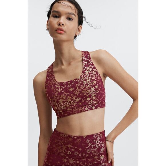 Fabletics Boost Medium Impact Sports Bra stardust gold Athleisure Workout - Picture 1 of 6